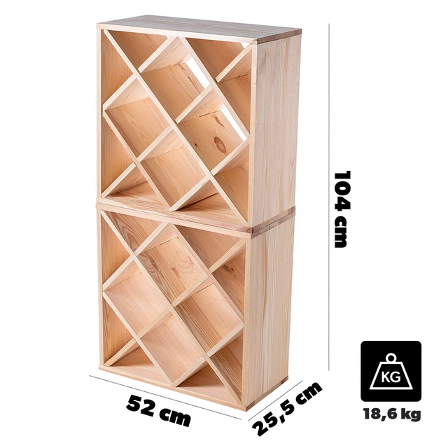 Regał na wino Kadax Loreo kratka drewniany jasny brąz 2 szt (5906638310755) - obraz 10