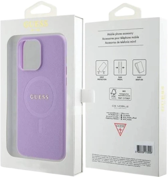 Etui plecki Guess Saffiano MagSafe do Apple iPhone 15 Pro Max Purple (3666339155933) - obraz 8