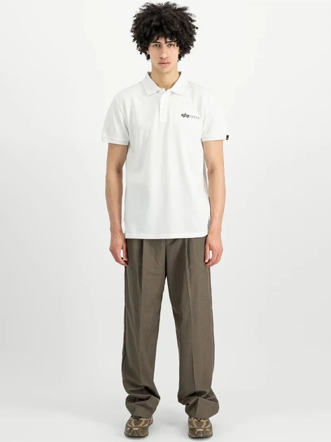 Поло довге чоловіче Alpha Industries X106600-09 XL Біле (800070340465) - зображення 3