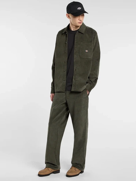Сорочка вельветова чоловіча Dickies DK0A8652OGX1 S Темно-зелена (800070348073) - зображення 3