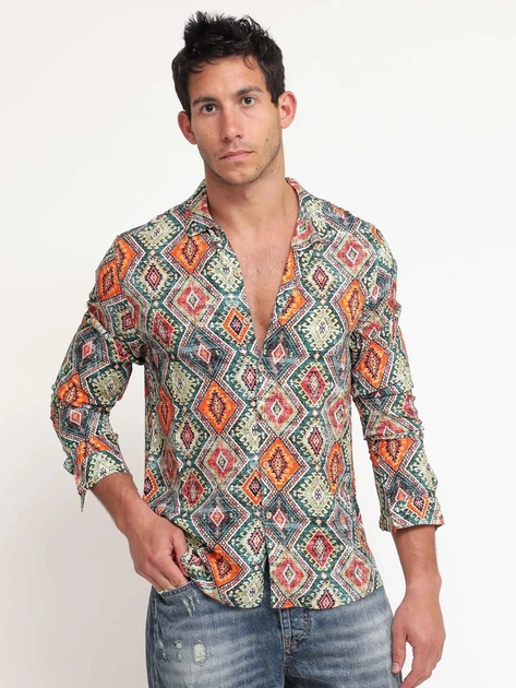 Koszula męska Tooco TOCOM-LSH-PALENQUE-GR L Pomarańczowa - obraz 1