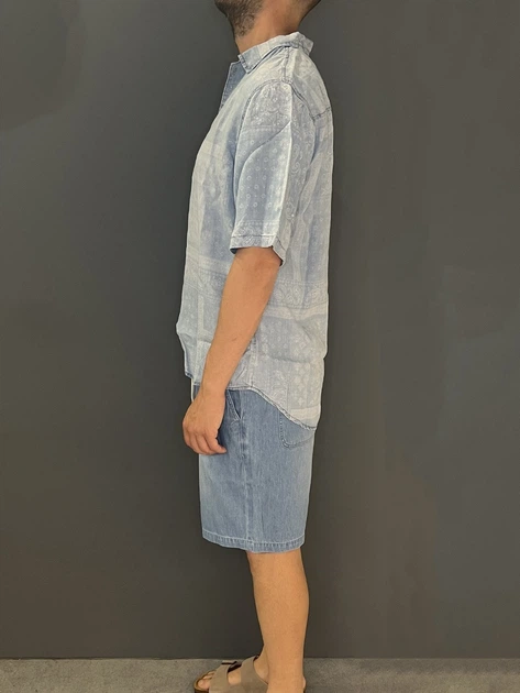 Koszula męska bawełniana Tooco TOCOM-SSH-LIGHT-DENIM L Błękitna - obraz 3