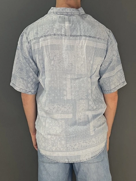 Сорочка бавовняна літня чоловіча Tooco TOCOM-SSH-LIGHT-DENIM XL Блакитна (800070340803) - зображення 2