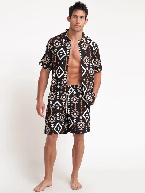 Koszula męska z krótkim rękawem Tooco TOCOM-BWL-UXMAL-BLK XL Czarna - obraz 3