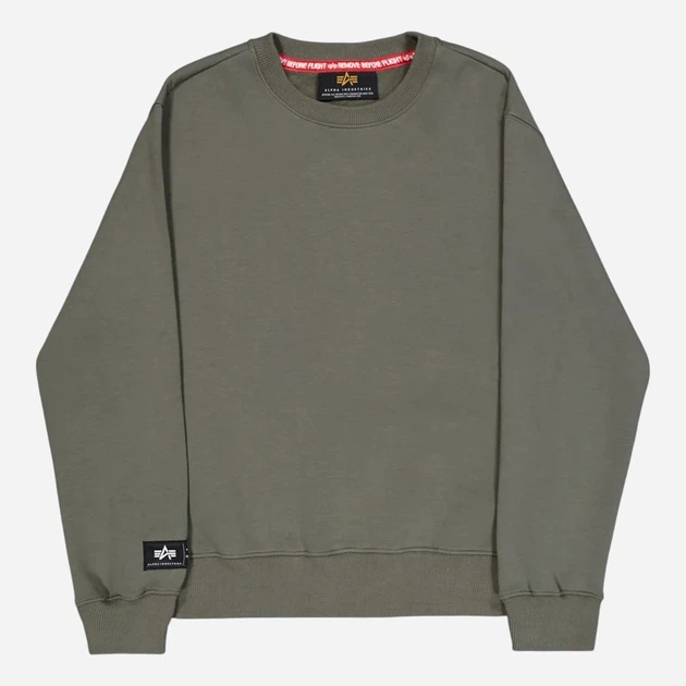 Bluza bez kaptura męska Alpha Industries 258307142 M Zielona - obraz 6