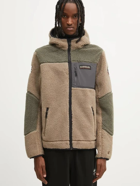 Kurtka przejściowa męska z kapturem Napapijri NP0A4GNSMCD1 L Beżowa - obraz 1