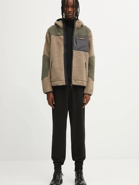 Kurtka przejściowa męska z kapturem Napapijri NP0A4GNSMCD1 L Beżowa - obraz 3