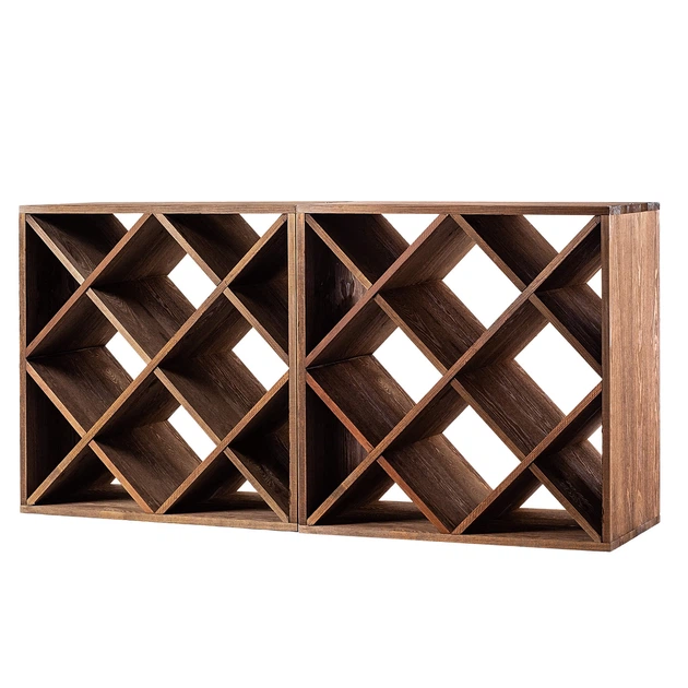 Дерев’яний стелаж для вина Kadax Loreo клітка темно-коричневий 2 шт (5906638310786) - зображення 5