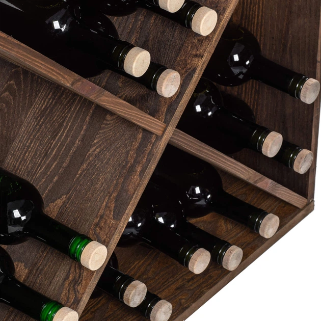 Regał na wino Kadax Loreo X drewniany ciemny brąz 2 szt (5906638310779) - obraz 7