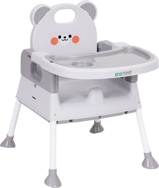 Krzesełko do karmienia EcoToys 3 w 1 Szare  HC523-GY (5905817008698) - obraz 2
