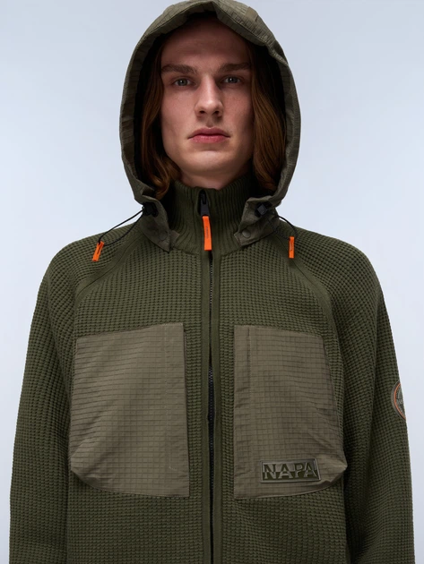 Kurtka przejściowa męska z kapturem Napapijri NP0A88SIG0A1 XL Zielona - obraz 5