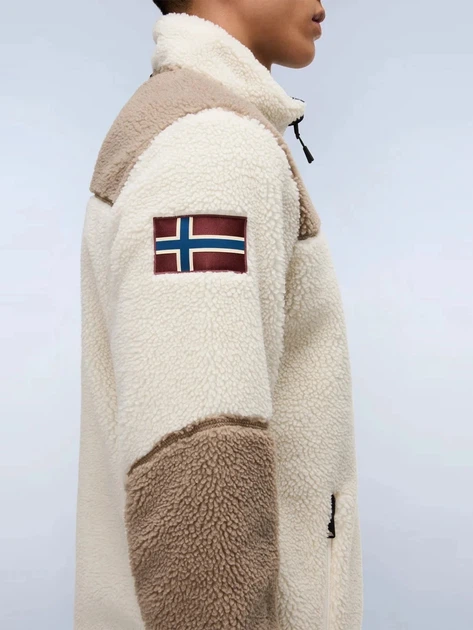 Куртка Шерпа демісезонна чоловіча Napapijri NP0A4GNTMQZ1 L Молочний/Коричневий (800070348554) - зображення 4