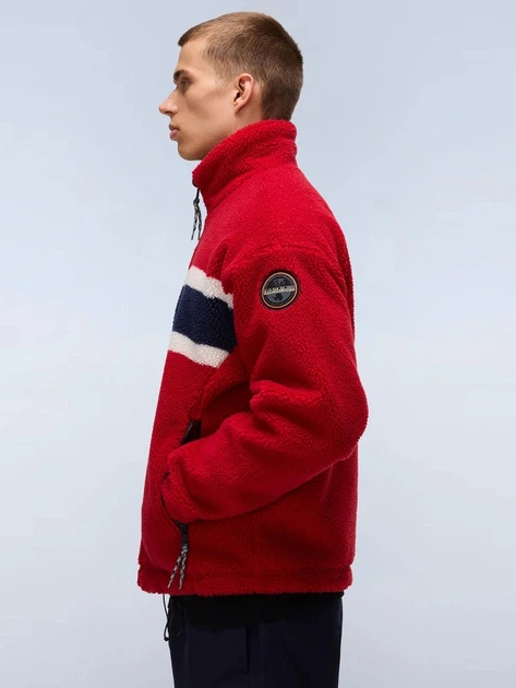 Kurtka przejściowa męska bez kaptura Napapijri NP0A88TCFZF1 L Czerwona - obraz 4