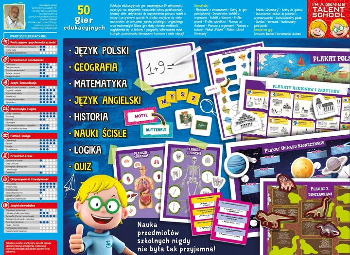 Gra planszowa Dante I'm a Genius 50 gier edukacyjnych (8008324112913) - obraz 2