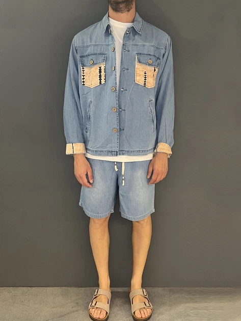 Сорочка джинсова чоловіча Tooco TOCOM-FHS-LIGHT-DENIM M Синя (800070340774) - зображення 3