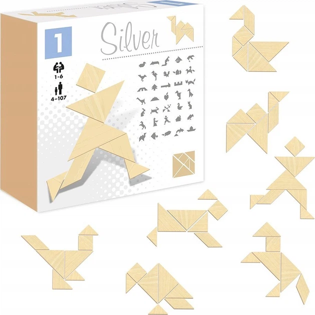 Gra planszowa Aleksander Srebrny Tangram terapeutyczno-rehabilitacyjna (5906018028713) - obraz 2