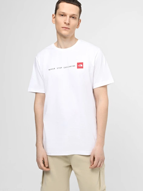 Футболка довга бавовняна чоловіча The North Face NF0A87NSFN41 M Біла (800070337255) - зображення 1