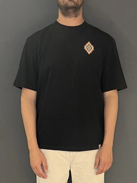 Koszulka męska bawełniana Tooco TOCOM-OVT-BLACK-WHASED S Czarna - obraz 1