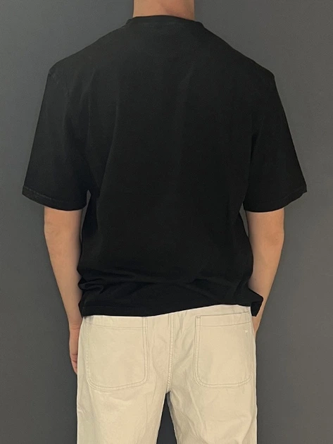 Koszulka męska bawełniana Tooco TOCOM-OVT-BLACK-WHASED M Czarna - obraz 2