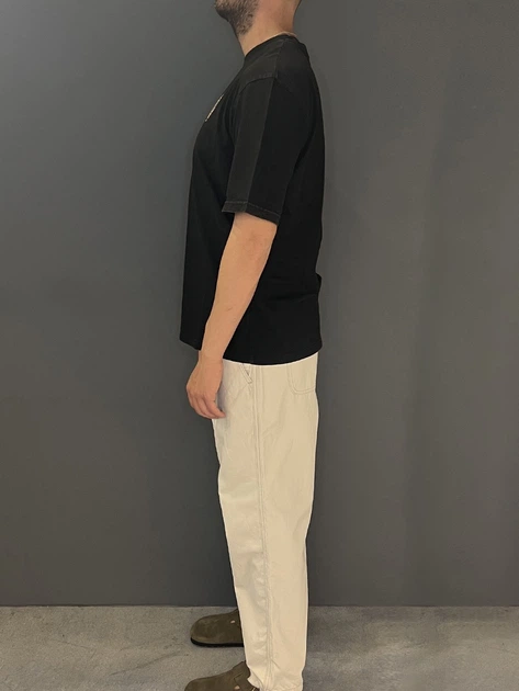 Koszulka męska bawełniana Tooco TOCOM-OVT-BLACK-WHASED S Czarna - obraz 4