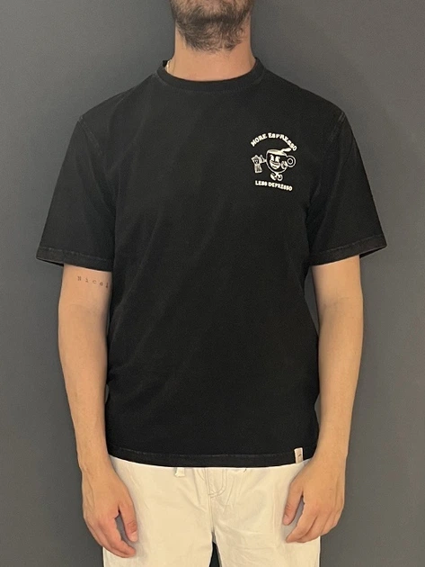 Koszulka męska bawełniana Tooco TOCOM-TSR-ES-BLACK-WHASED L Czarna - obraz 1