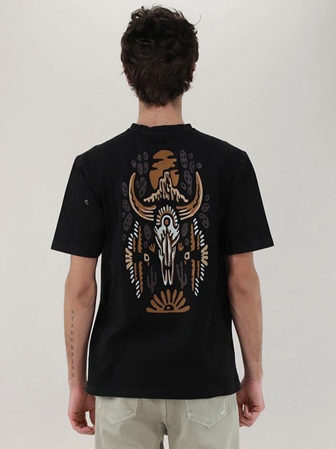 Koszulka męska bawełniana Tooco TOCOM-TSR-SK-BLACK-WHASED S Czarna - obraz 2