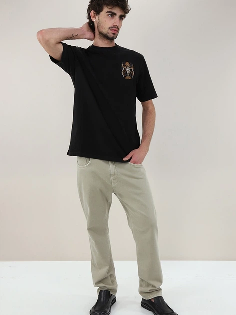 Koszulka męska bawełniana Tooco TOCOM-TSR-SK-BLACK-WHASED M Czarna - obraz 3