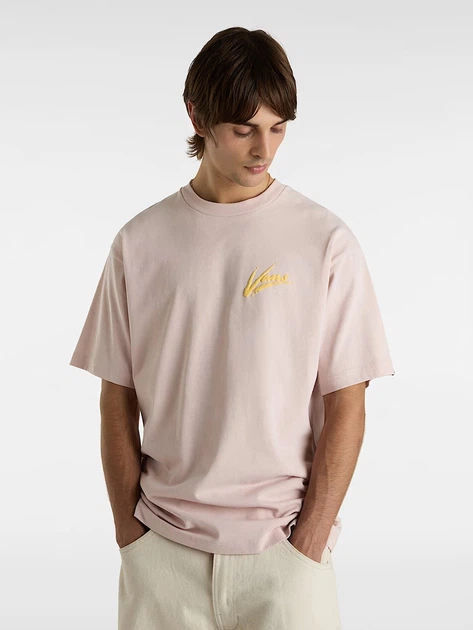 Футболка довга бавовняна чоловіча Vans VN000K42O3N1 XL Світло-рожева (800070339133) - зображення 1