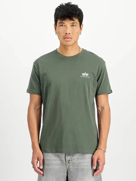 Koszulka męska bawełniana Alpha Industries X188505-142 S Zielona - obraz 1