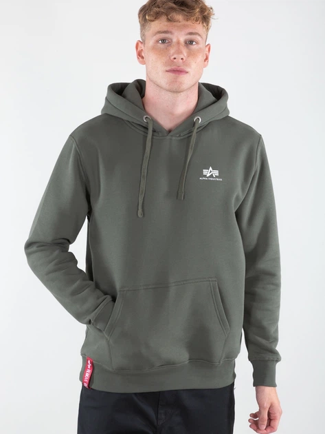 Bluza męska z kapturem kangurka Alpha Industries 196318142 L Zielona - obraz 1