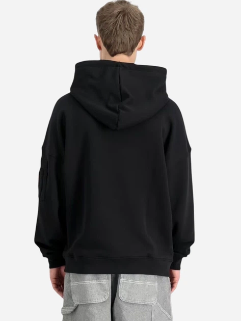 Bluza męska z kapturem kangurka Alpha Industries 146335-03 L Czarna - obraz 2