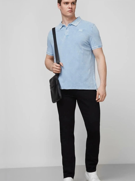 Поло довге чоловіче Guess M1GP53K83J0 M Блакитне (7618483436754) - зображення 3