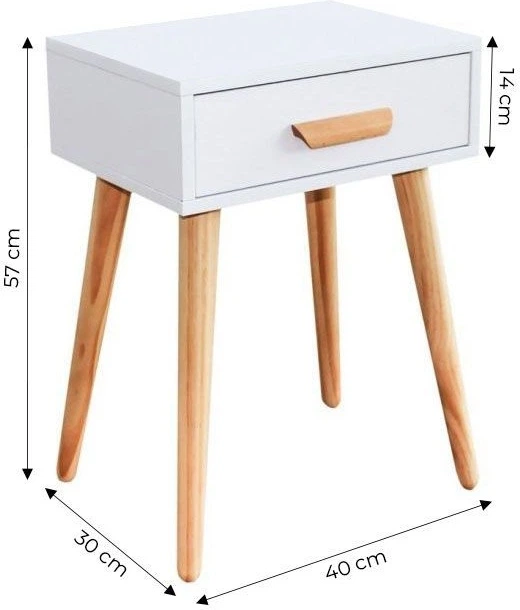 Набір приліжкових тумбочек ModernHome by Multistore Білі 2 шт. (WYJ-085-2 WHITE) - зображення 4