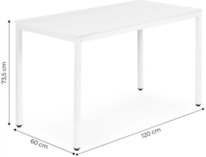 Обідній стіл ModernHome by Multistore 120 x 60 см Білий NORD-W (5905817008735) - зображення 4