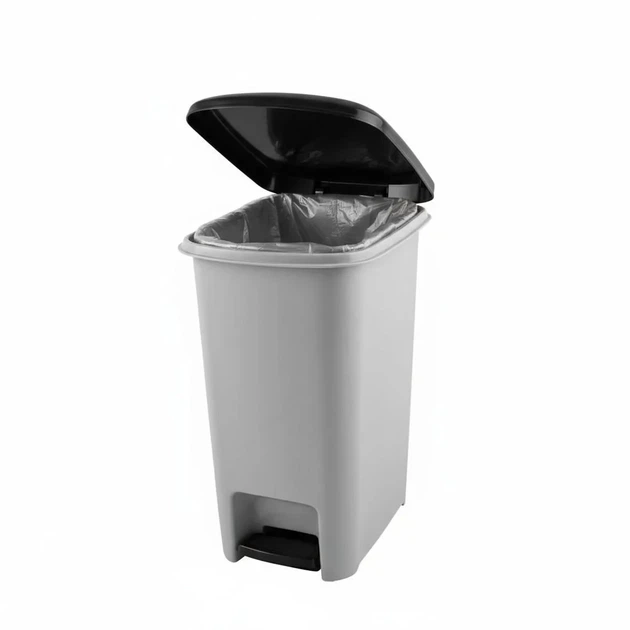 Відро для сміття з педаллю пластиковий з кришкою, 40 л, Сірий (076-GRAY) - зображення 8