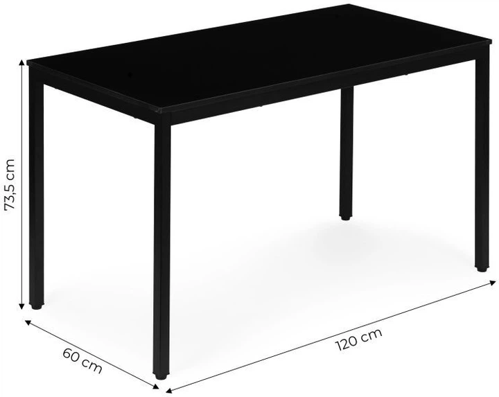 Stół do jadalni ModernHome by Multistore 120 x 60 cm Czarny (NORD-BC) - obraz 4