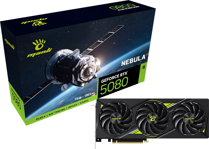 Karta graficzna Manli PCI-Ex GeForce RTX 5080 Nebula 16GB GDDR7 (256bit) (2617/30000) (3 x DisplayPort, HDMI) (N76550800M36310) - obraz 6