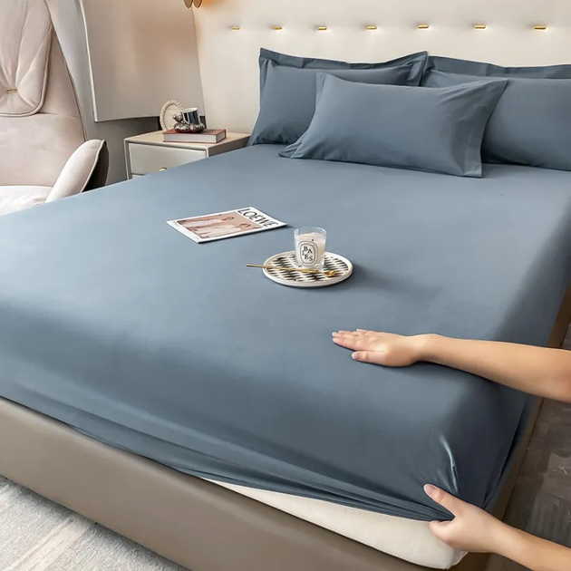 Простыня на резинке Softable Fabric 120×200 + 2 наволочки — мягкая, плотная, комфортная, синий (KT7006011) - Фото 8 Простыня на резинке Softable Fabric 120×200 + 2 наволочки — мягкая, плотная, комфортная, синий (KT7006011) - изображение 8