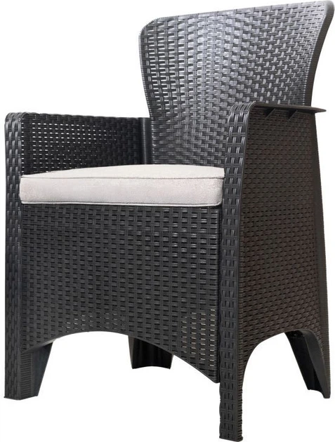 Набір садових меблів Longwell Industrial 2 крісла + стіл Чорні H-058 (5904265080584) - зображення 3