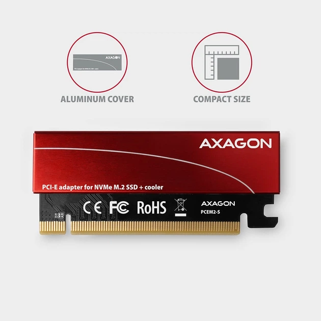 Адаптер Axagon PCEM2-S PCIe NVMe M.2 Red - зображення 3