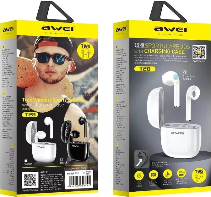 Słuchawki Awei T28 TWS White (AWEI050WHT) - obraz 5
