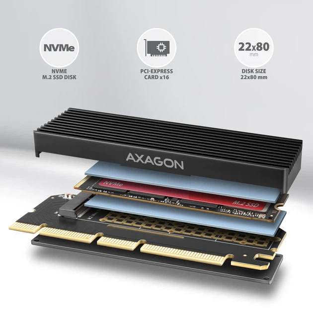 Адаптер Axagon PCEM2-XS PCIe NVMe M.2 Black - зображення 4