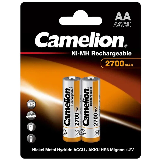 Акумулятор CAMELION Ni-MH AA HR06 2700 mAh 2bl - Фото 1 Акумулятор CAMELION Ni-MH AA HR06 2700 mAh 2bl - зображення 1