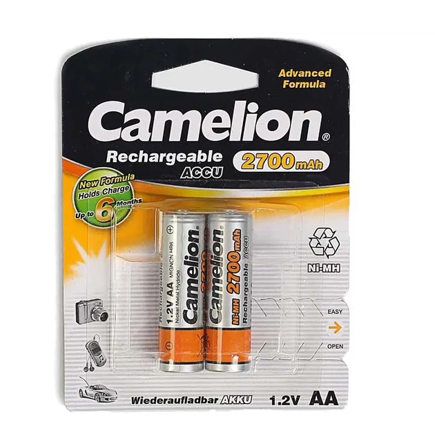 Акумулятор CAMELION Ni-MH AA HR06 2700 mAh 2bl - Фото 2 Акумулятор CAMELION Ni-MH AA HR06 2700 mAh 2bl - зображення 2