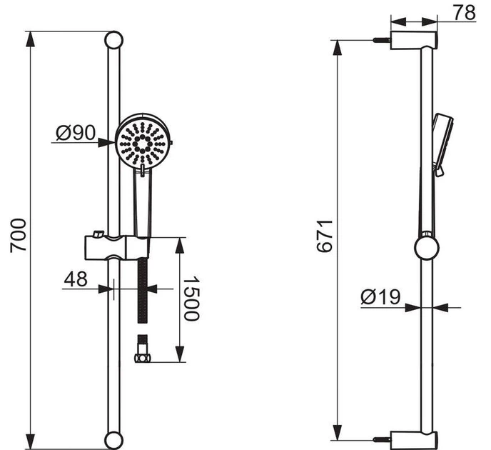 Zestaw prysznicowy Oras Linea chrom - obraz 2