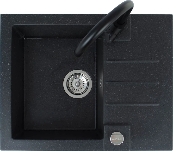 Zlew kuchenny z baterią Alveus Rock 1213091SEN Czarny - obraz 2