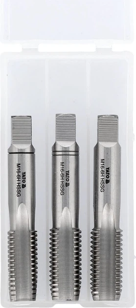 Набір ручних мітчиків YATO HSS M2 M16 3 шт. (YT-2941) - зображення 3