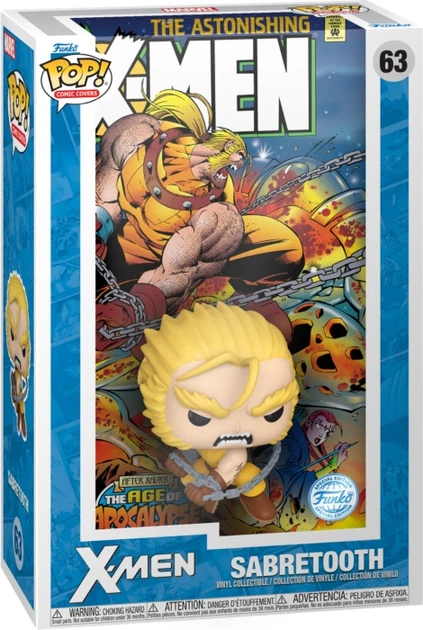 Фігурка Funko Pop Comic Covers Marvel X-Men -Sabretooth 10 см 84426 (889698844260) - зображення 2