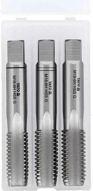 Набір ручних мітчиків YATO HSS M2 M18 3 шт. (YT-2942) - зображення 3