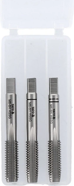 Набір ручних мітчиків YATO HSS M2 M20 3 шт. (YT-2943) - зображення 3